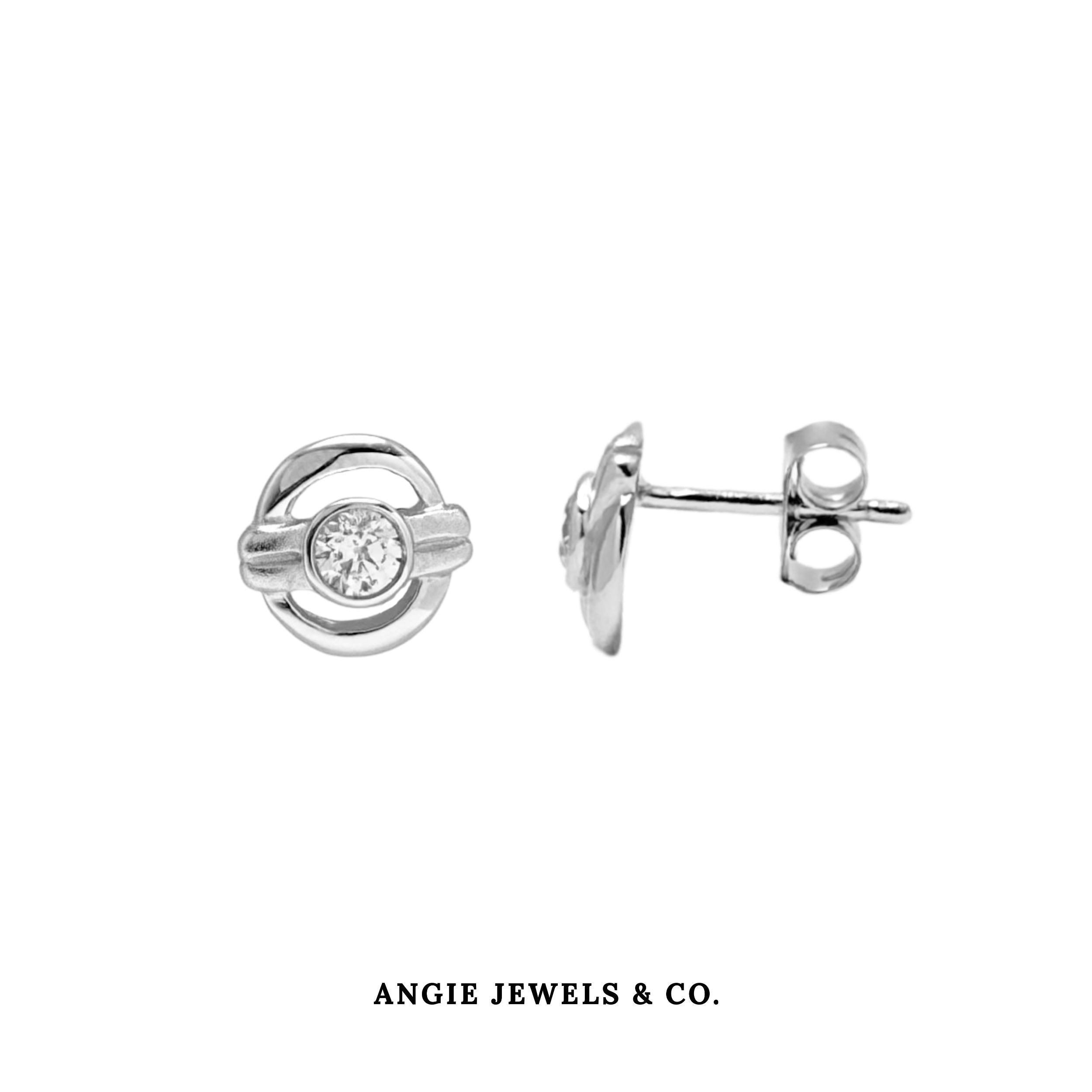 pokeball diamond earring
