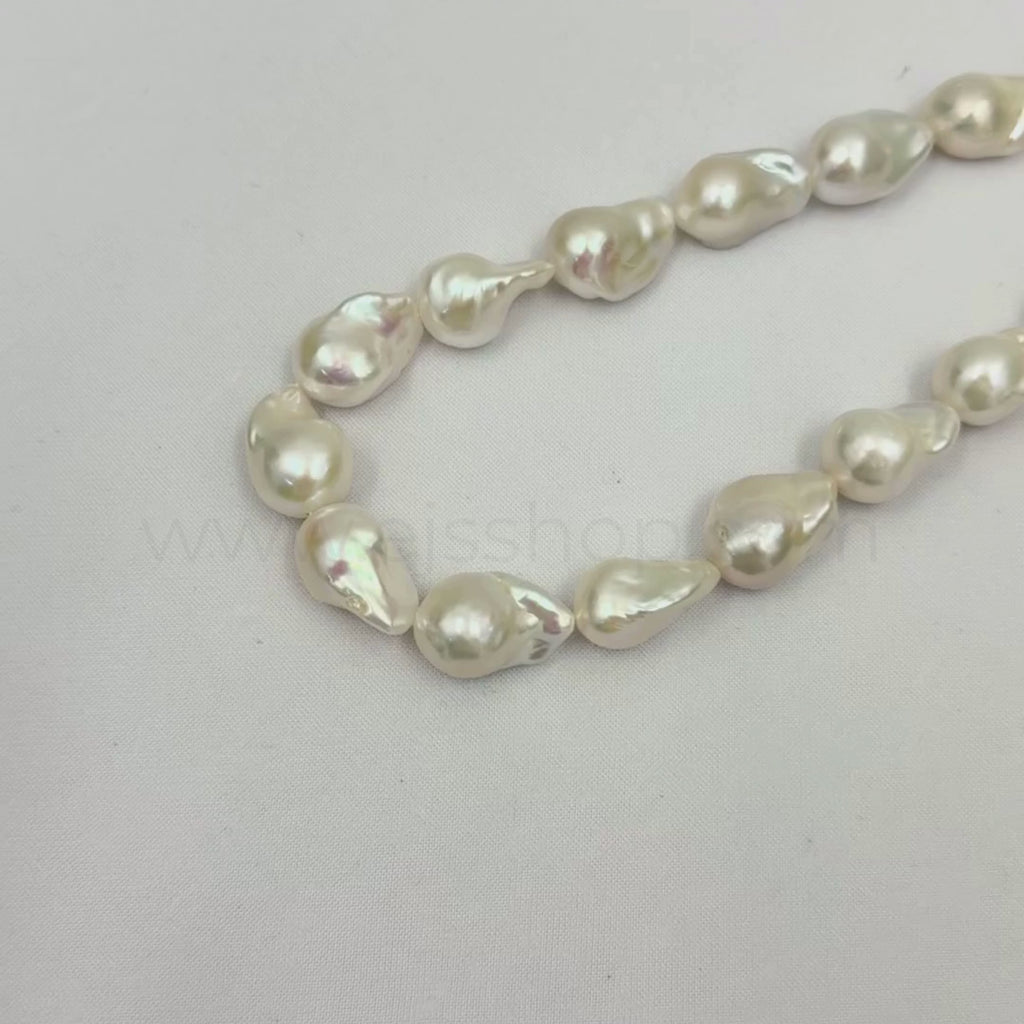 Baroque White 14mm Grade AA Freshwater Pearls