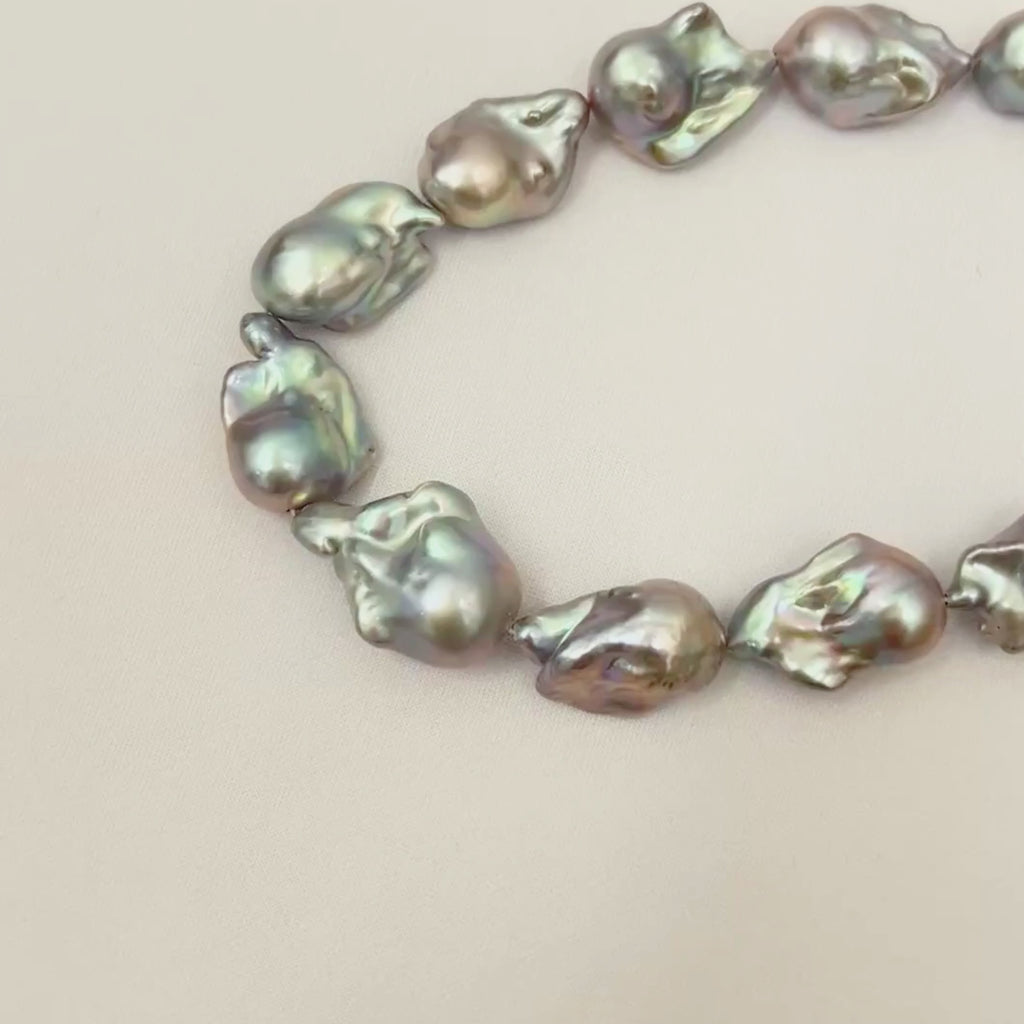 Baroque Grey 13mm Grade AA Freshwater Pearls