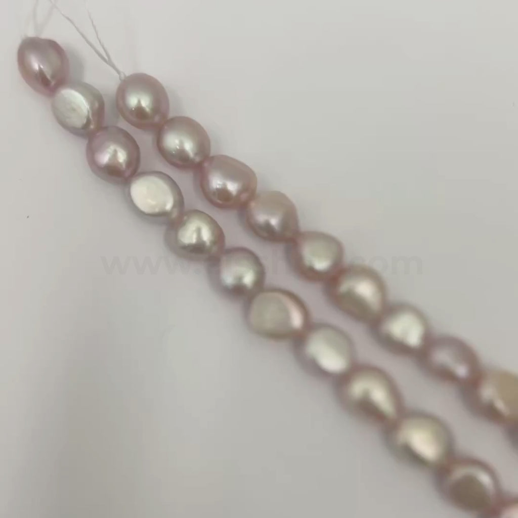 Pastel Purple Flat Baroque 8-9mm Grade A Freshwater Pearls