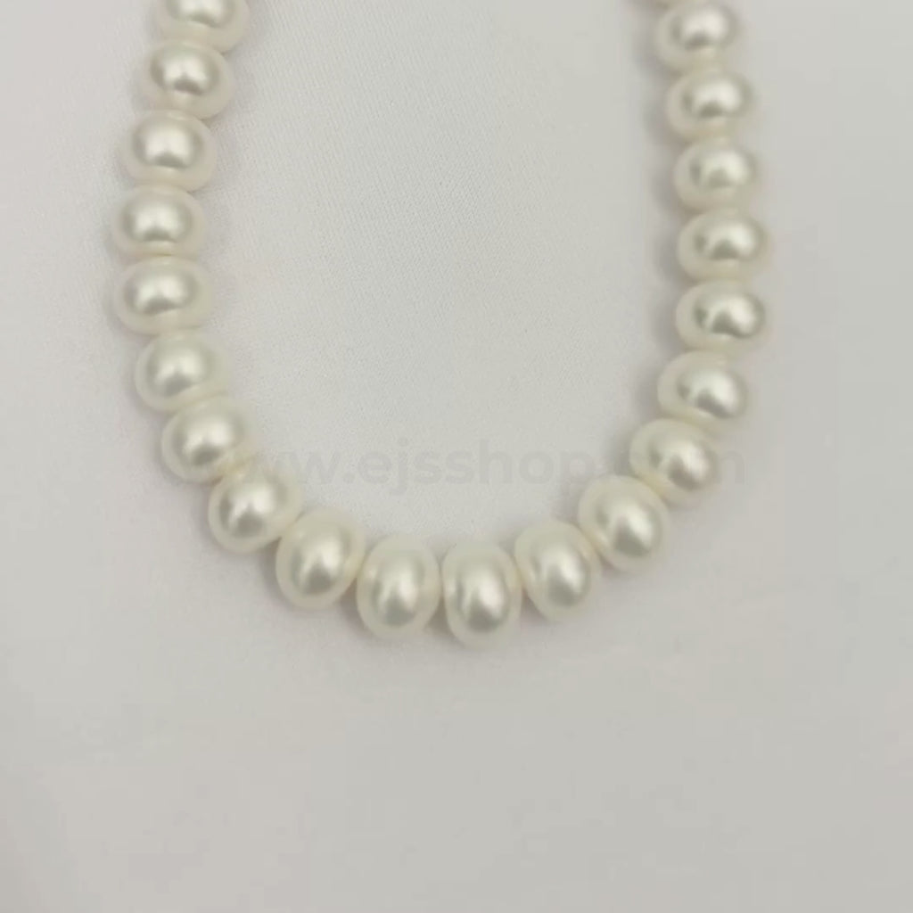 Ooblong White 11mm -12mm Grade AA Freshwater Pearls - 2030