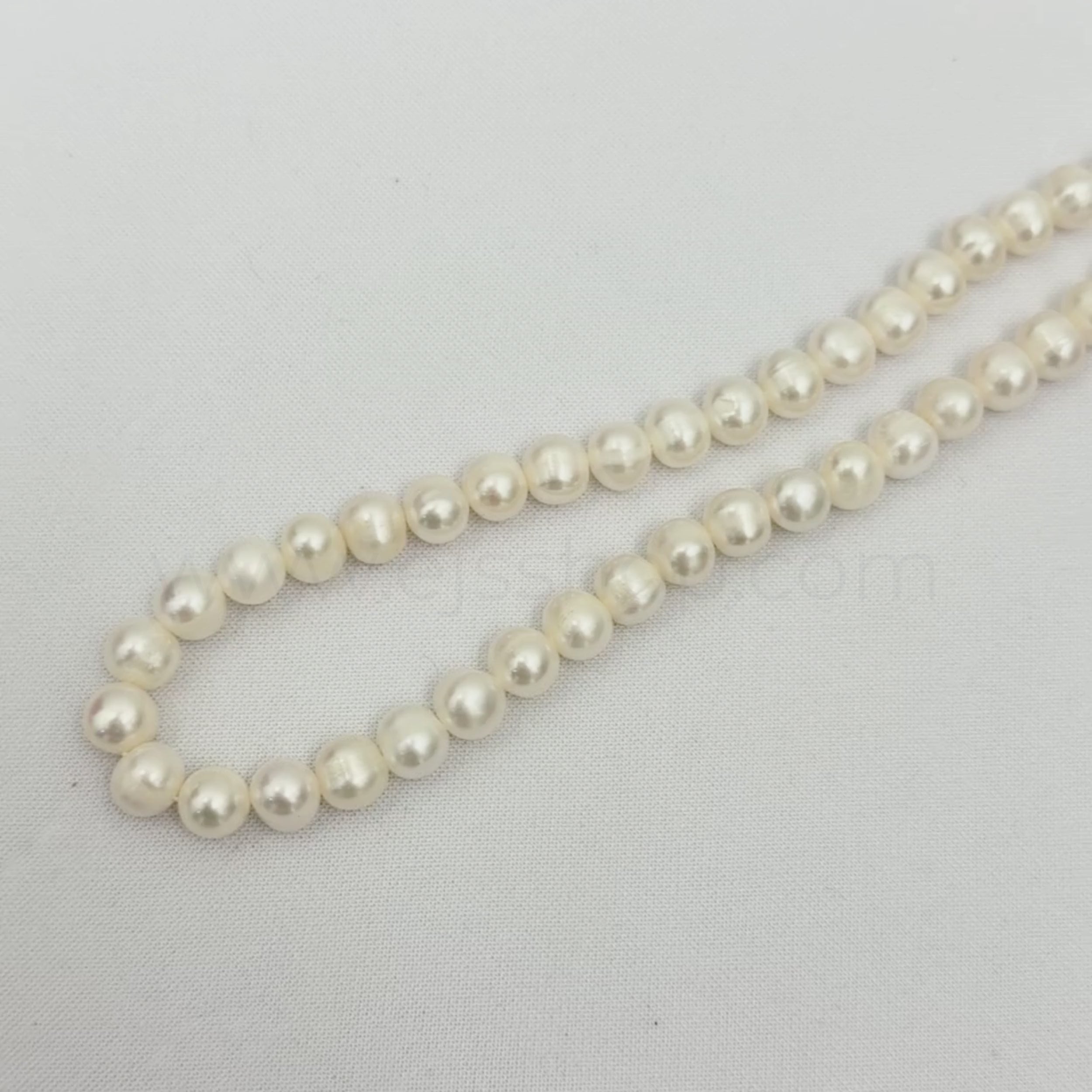 Round White 7mm-8mm Grade A Freshwater Pearl